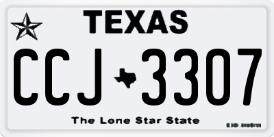 TX license plate CCJ3307