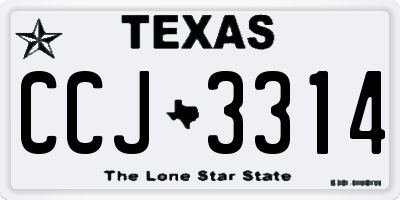 TX license plate CCJ3314