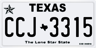TX license plate CCJ3315