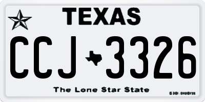TX license plate CCJ3326
