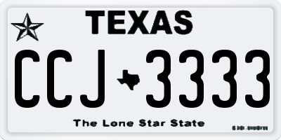 TX license plate CCJ3333