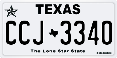 TX license plate CCJ3340