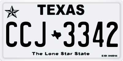 TX license plate CCJ3342