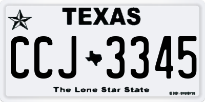 TX license plate CCJ3345