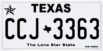 TX license plate CCJ3363