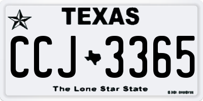 TX license plate CCJ3365