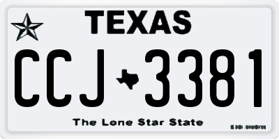 TX license plate CCJ3381
