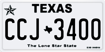 TX license plate CCJ3400