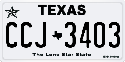 TX license plate CCJ3403