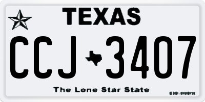 TX license plate CCJ3407