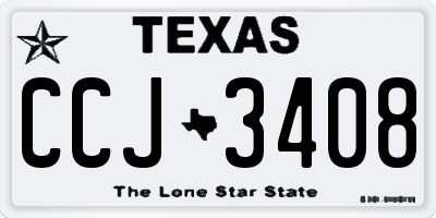 TX license plate CCJ3408