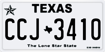 TX license plate CCJ3410