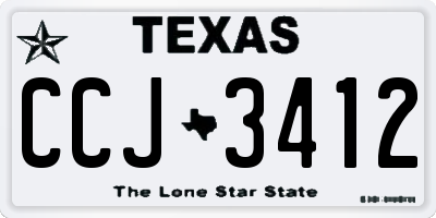 TX license plate CCJ3412