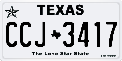 TX license plate CCJ3417
