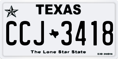 TX license plate CCJ3418