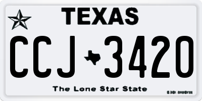 TX license plate CCJ3420