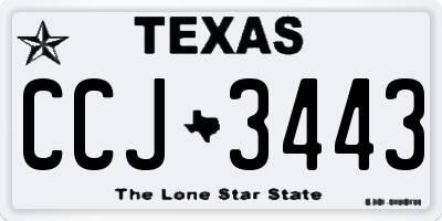 TX license plate CCJ3443