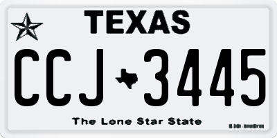 TX license plate CCJ3445