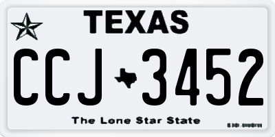 TX license plate CCJ3452