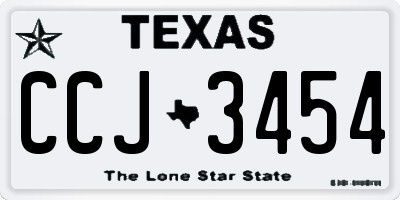 TX license plate CCJ3454