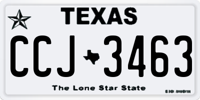 TX license plate CCJ3463