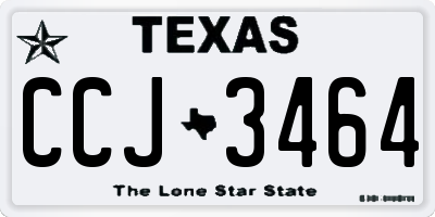 TX license plate CCJ3464