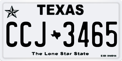 TX license plate CCJ3465