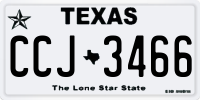 TX license plate CCJ3466