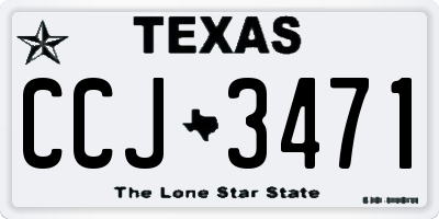 TX license plate CCJ3471