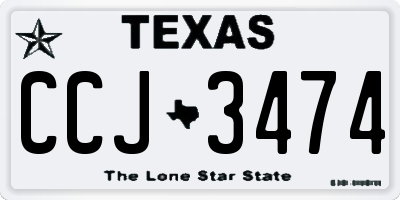 TX license plate CCJ3474