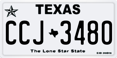 TX license plate CCJ3480