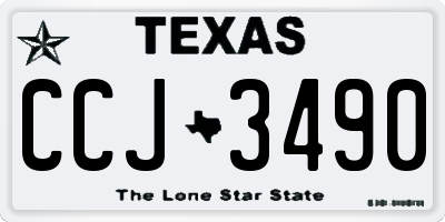 TX license plate CCJ3490