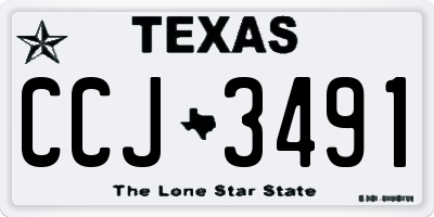 TX license plate CCJ3491