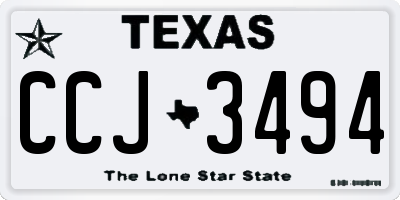 TX license plate CCJ3494