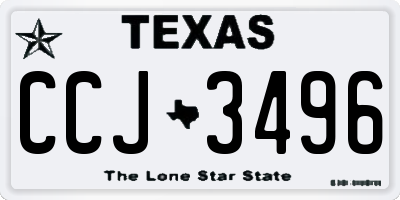 TX license plate CCJ3496