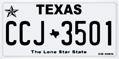 TX license plate CCJ3501