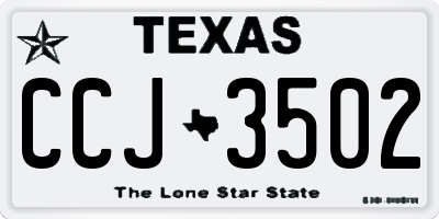 TX license plate CCJ3502
