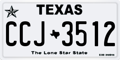 TX license plate CCJ3512