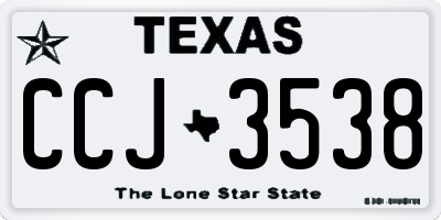 TX license plate CCJ3538