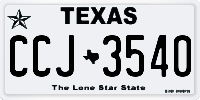 TX license plate CCJ3540
