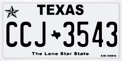 TX license plate CCJ3543