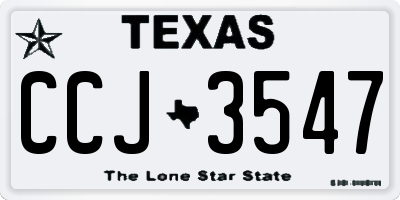 TX license plate CCJ3547