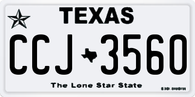 TX license plate CCJ3560