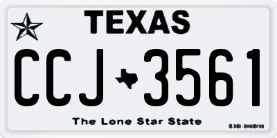 TX license plate CCJ3561