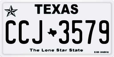 TX license plate CCJ3579