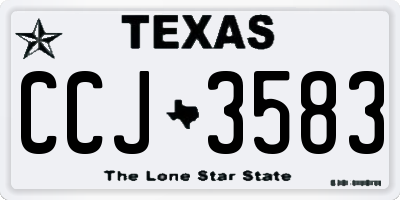 TX license plate CCJ3583