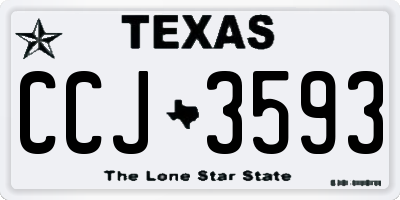 TX license plate CCJ3593