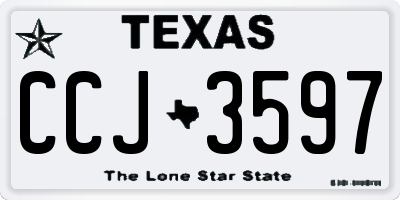 TX license plate CCJ3597