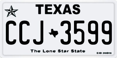 TX license plate CCJ3599