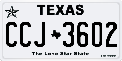 TX license plate CCJ3602